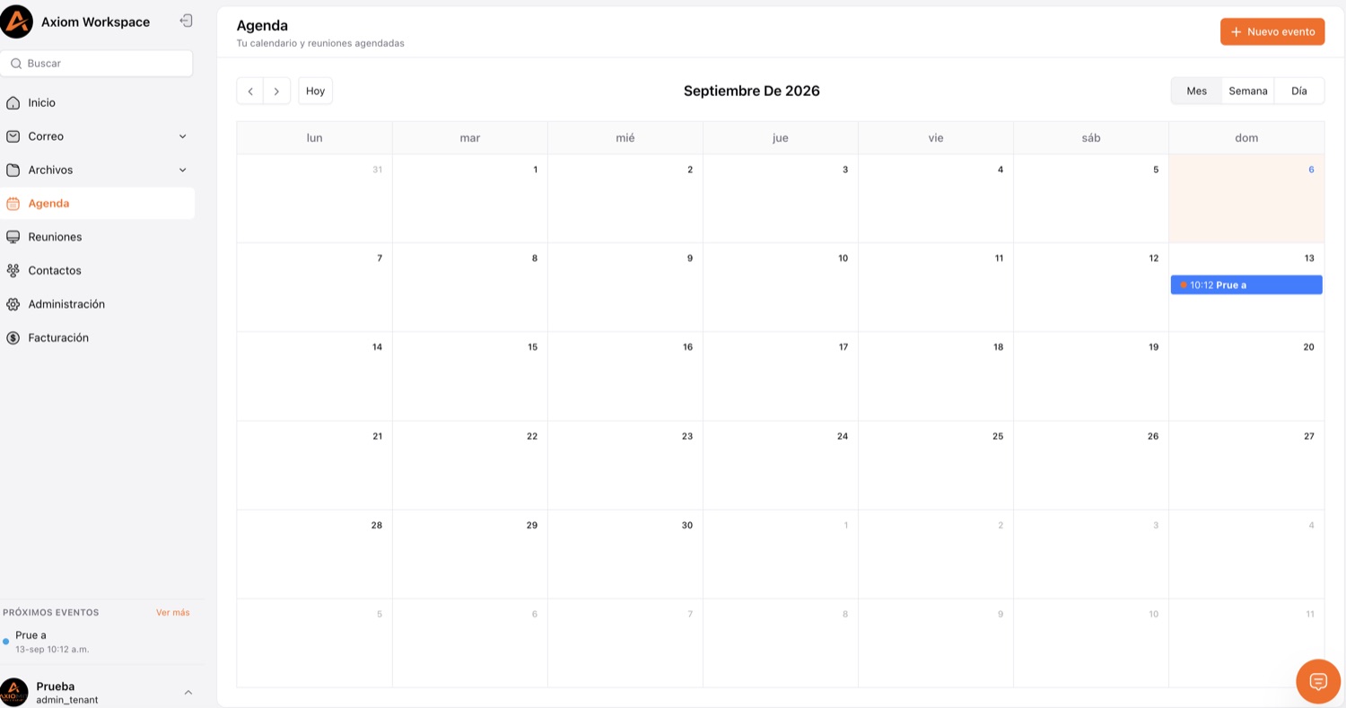 Agenda y calendario del equipo